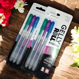 NWT Gelly Roll Retractable Gel Pen Set, Metallic 08 3-Pack×2